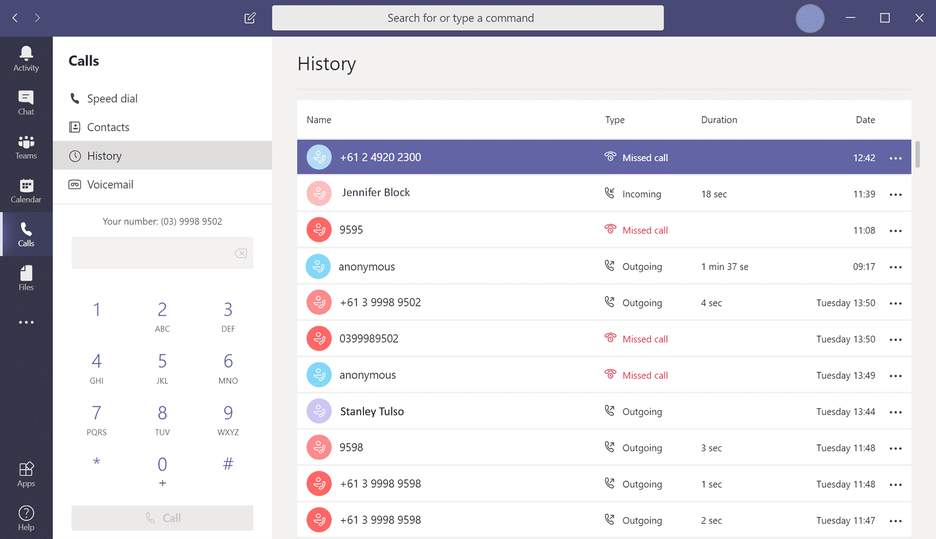 Microsoft Teams Calling